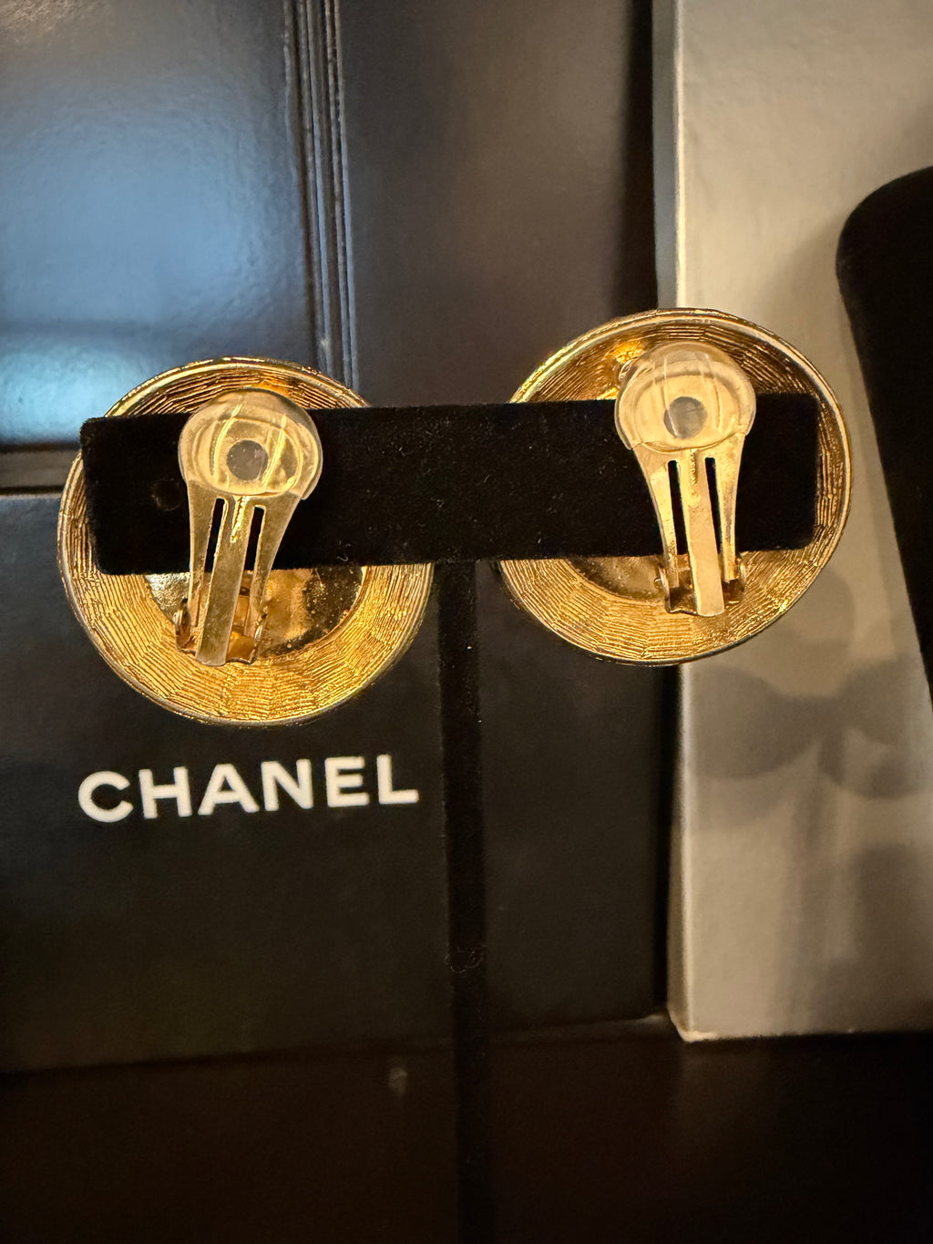 Chanel CC Gold Plated Earrings