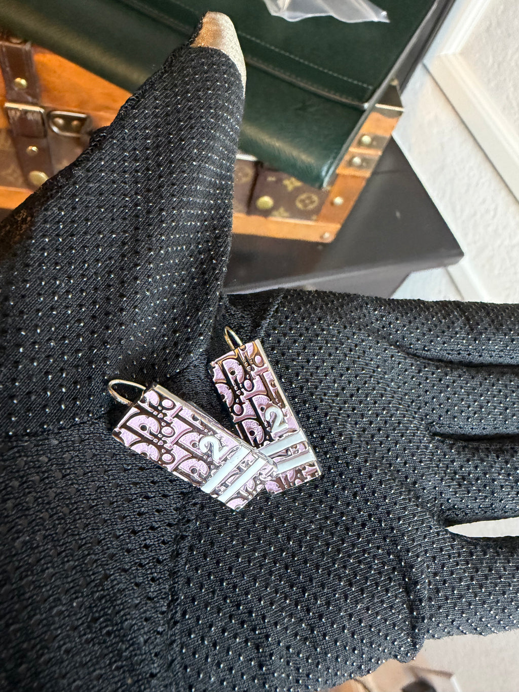 Christian Dior Trotter Earrings Pink